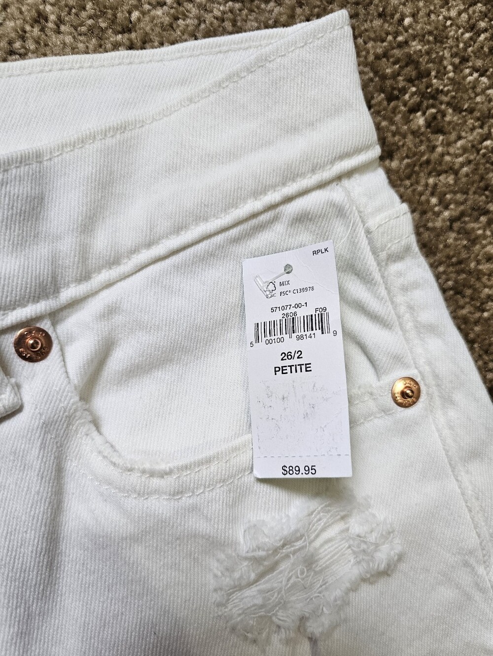 GAP Women's High-Rise Ivory Straight Leg Jeans - Picture 7 of 13